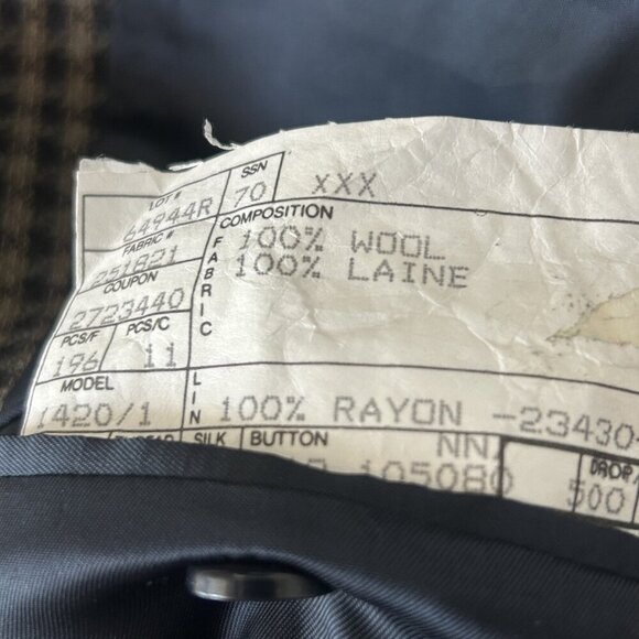 Joseph Abboud Men's 100% Wool Checkered Tweed Sport Coat Blazer Size 40R - Picture 8 of 14